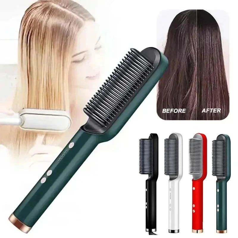 Brosse de Coiffage 2-en-1 | Technologie en Céramique et Réglages de Chaleur