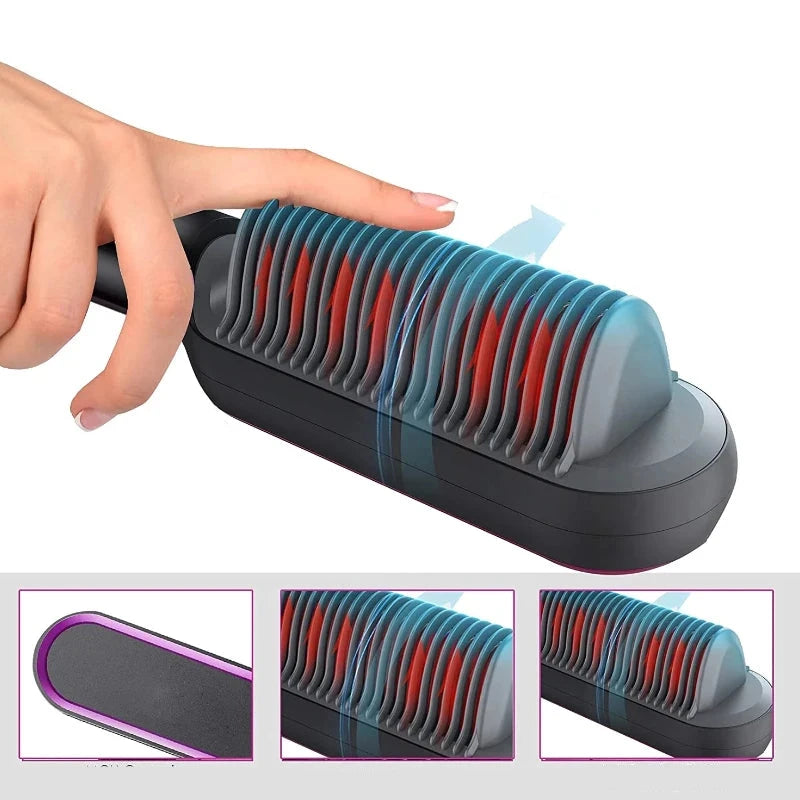 Brosse de Coiffage 2-en-1 | Technologie en Céramique et Réglages de Chaleur