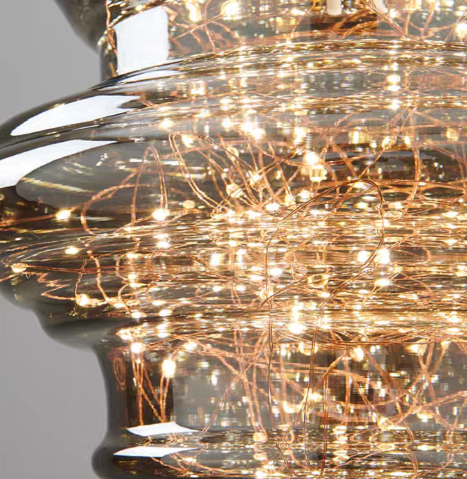 Lampe Suspendue Grise Design Élégant | Éclairage Ambiance et Matériaux Luxueux
