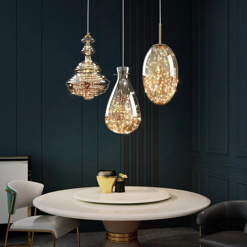 Lampe Suspendue Grise Design Élégant | Éclairage Ambiance et Matériaux Luxueux