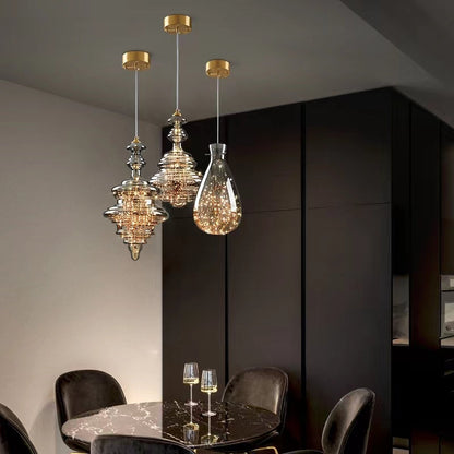 Lampe Suspendue Grise Design Élégant | Éclairage Ambiance et Matériaux Luxueux