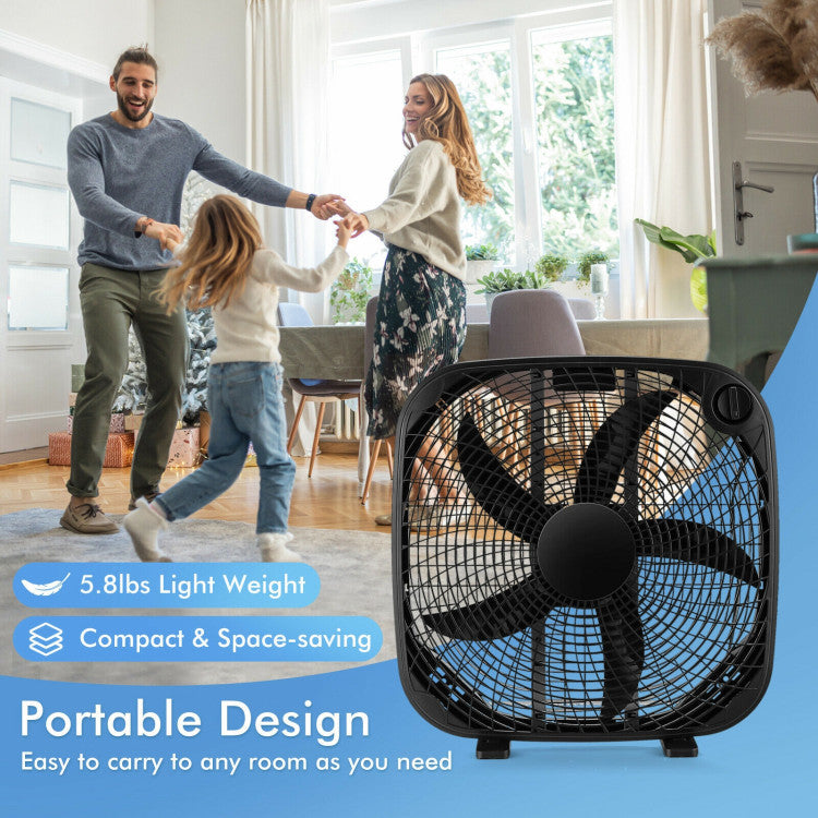 Ventilateur de Sol Portable 20 Pouces | Débit d'Air Puissant et Silencieux
