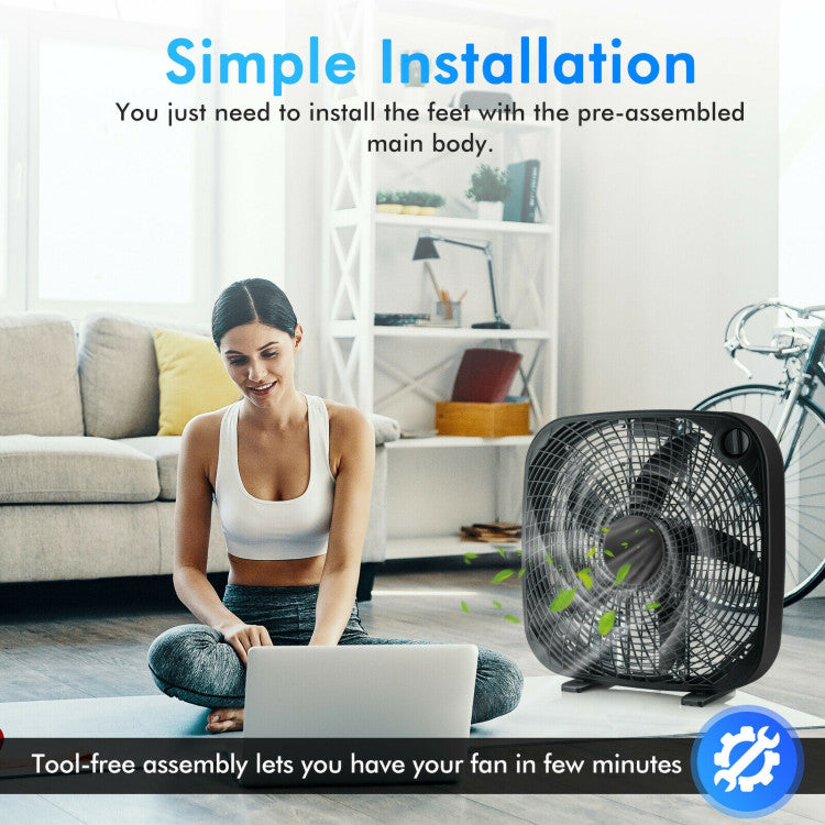 Ventilateur de Sol Portable 20 Pouces | Débit d'Air Puissant et Silencieux