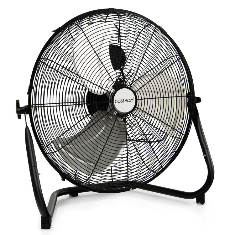 Ventilateur de Sol Haute Vitesse 20 Pouces | Design Métallique Durable avec 3 Vitesses
