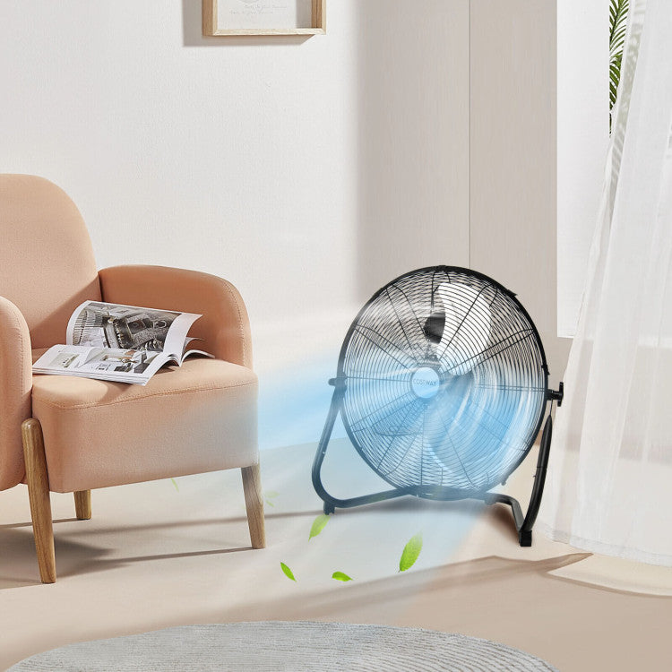 Ventilateur de Sol Haute Vitesse 20 Pouces | Design Métallique Durable avec 3 Vitesses