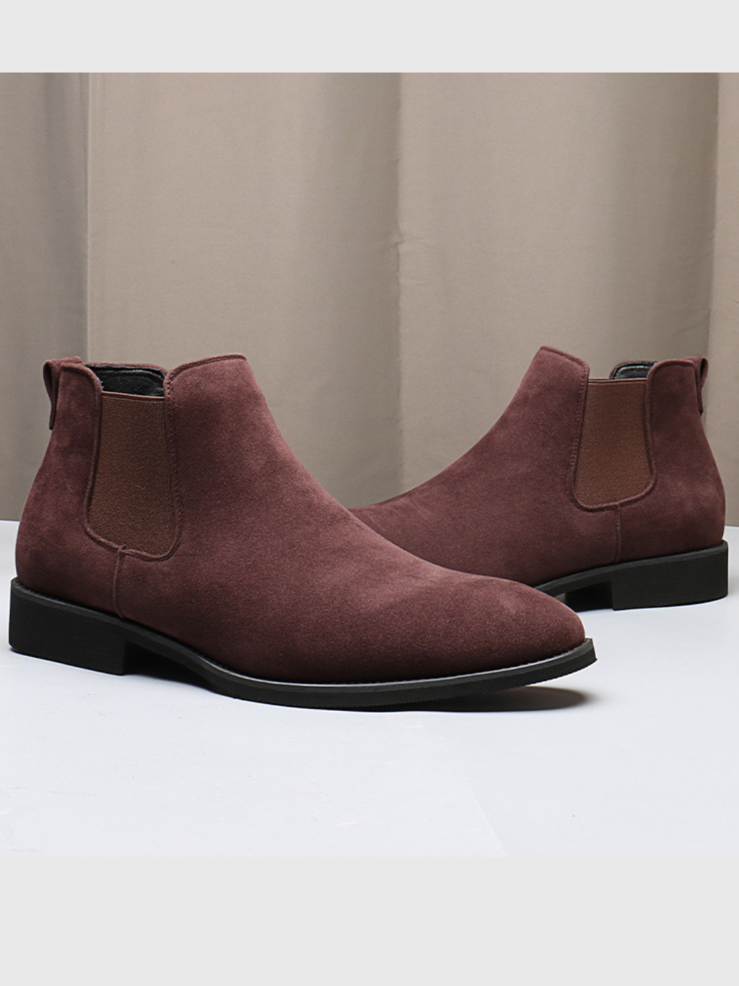 Helvia - Bottines Chelsea rétro en daim pour hommes de style britannique