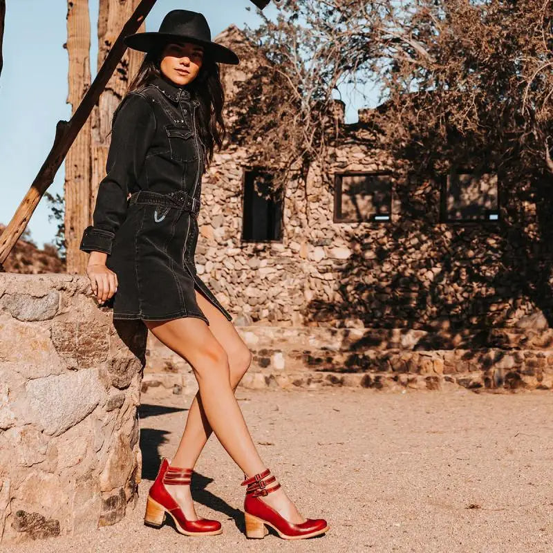 Pompes à Talons Épais Vintage | Élégance et Confort au Quotidien