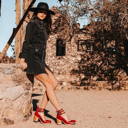 Pompes à Talons Épais Vintage | Élégance et Confort au Quotidien