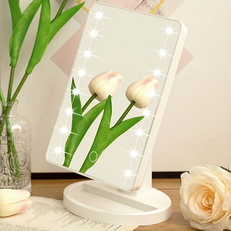 Miroir de Maquillage LED Ajustable | Luminosité Réglable et Portable