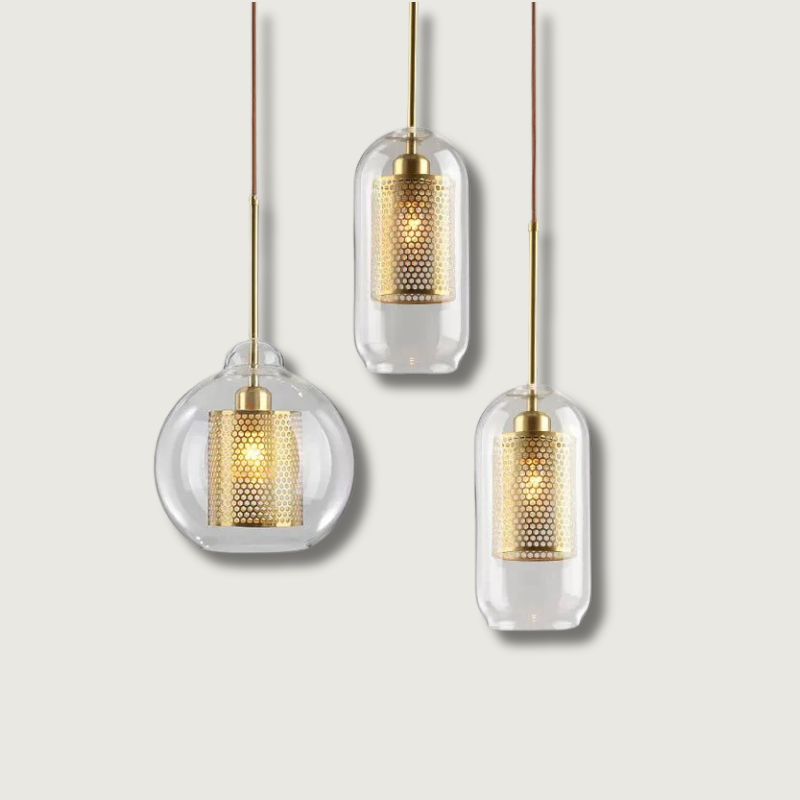 Luminaire Suspendu en Fer et Verre | Élégance Contemporaine pour Votre Espace