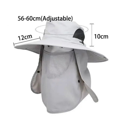 Chapeau randonnée homme avec couvre visage