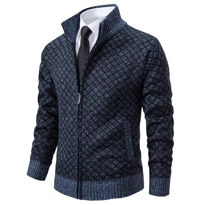 Pull Zippé Tendance et Confortable | Style Moderne avec Motif Géométrique