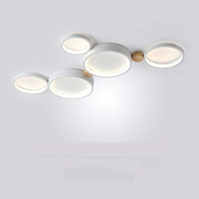 Plafonnier Élégant Blanc et Gris | Design Moderne et Illumination Uniforme