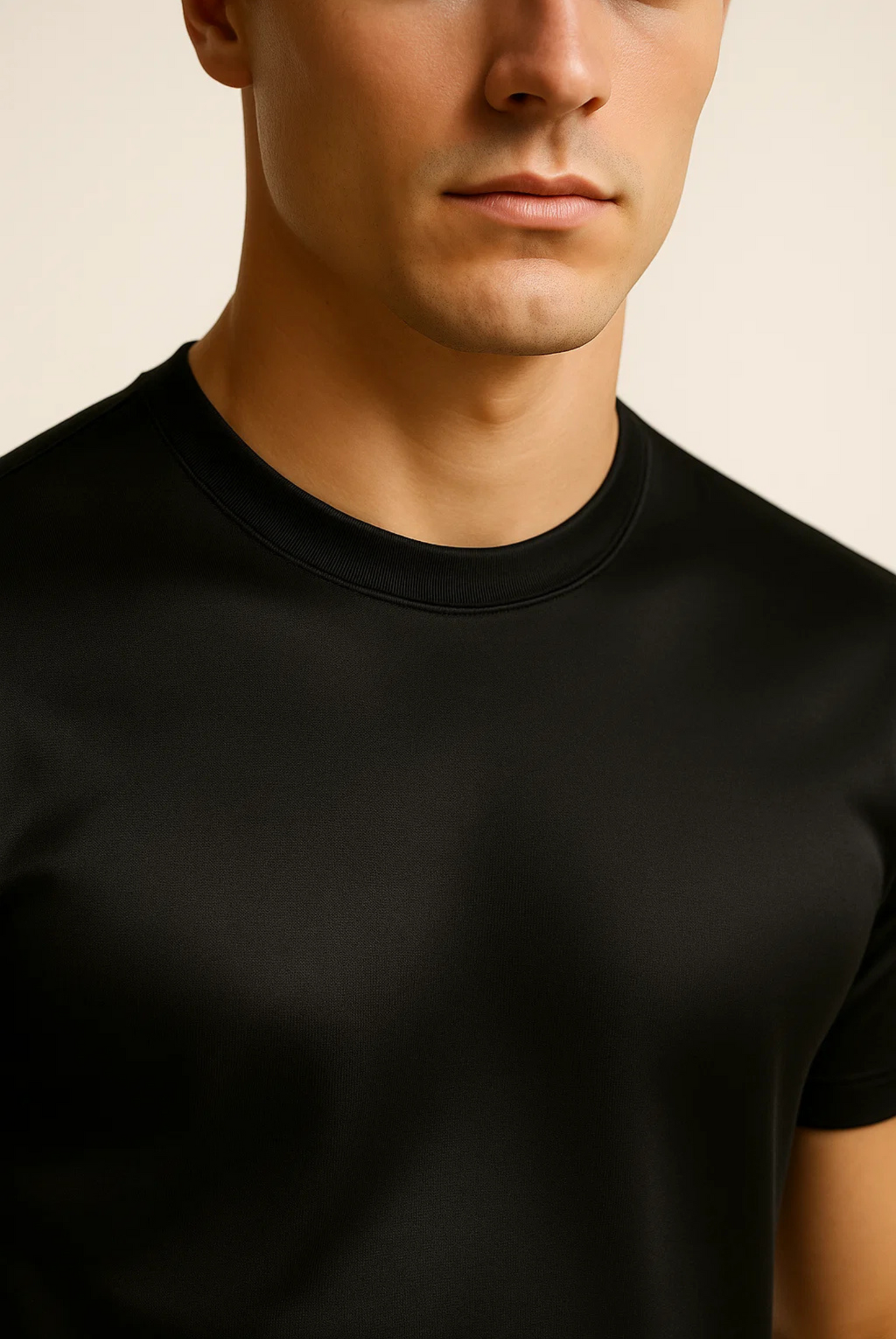 T-shirt Élégant en Coton Mercerisé | Finition Brillante et Coupe Ajustée