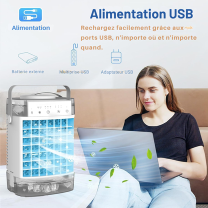 Mini Climatiseur Portable 3-en-1 – Rafraîchissement Instantané et Confort au Quotidien | Helvia
