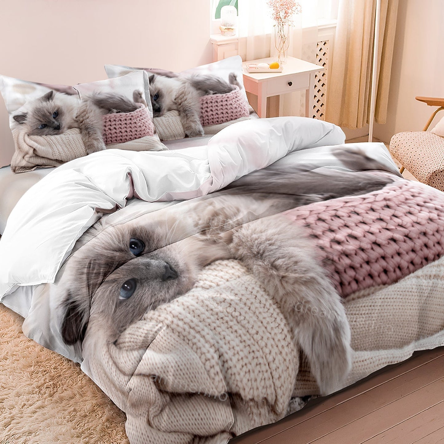 Linge de Lit Chat en Coton | Confort et Design Enchanteur pour Amoureux des Chats