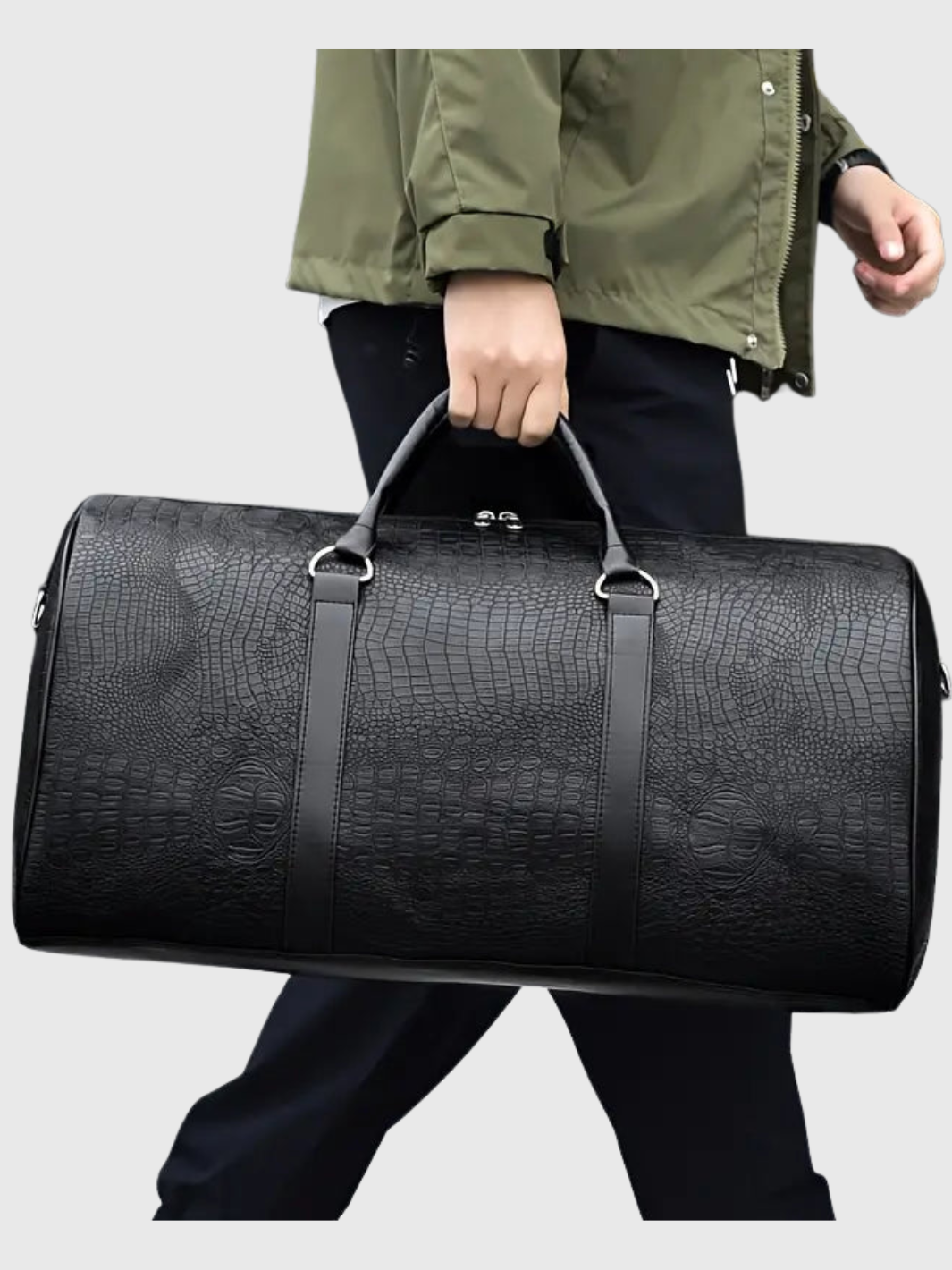 HELVIA - Sac de Voyage Vintage à Motif Crocodile