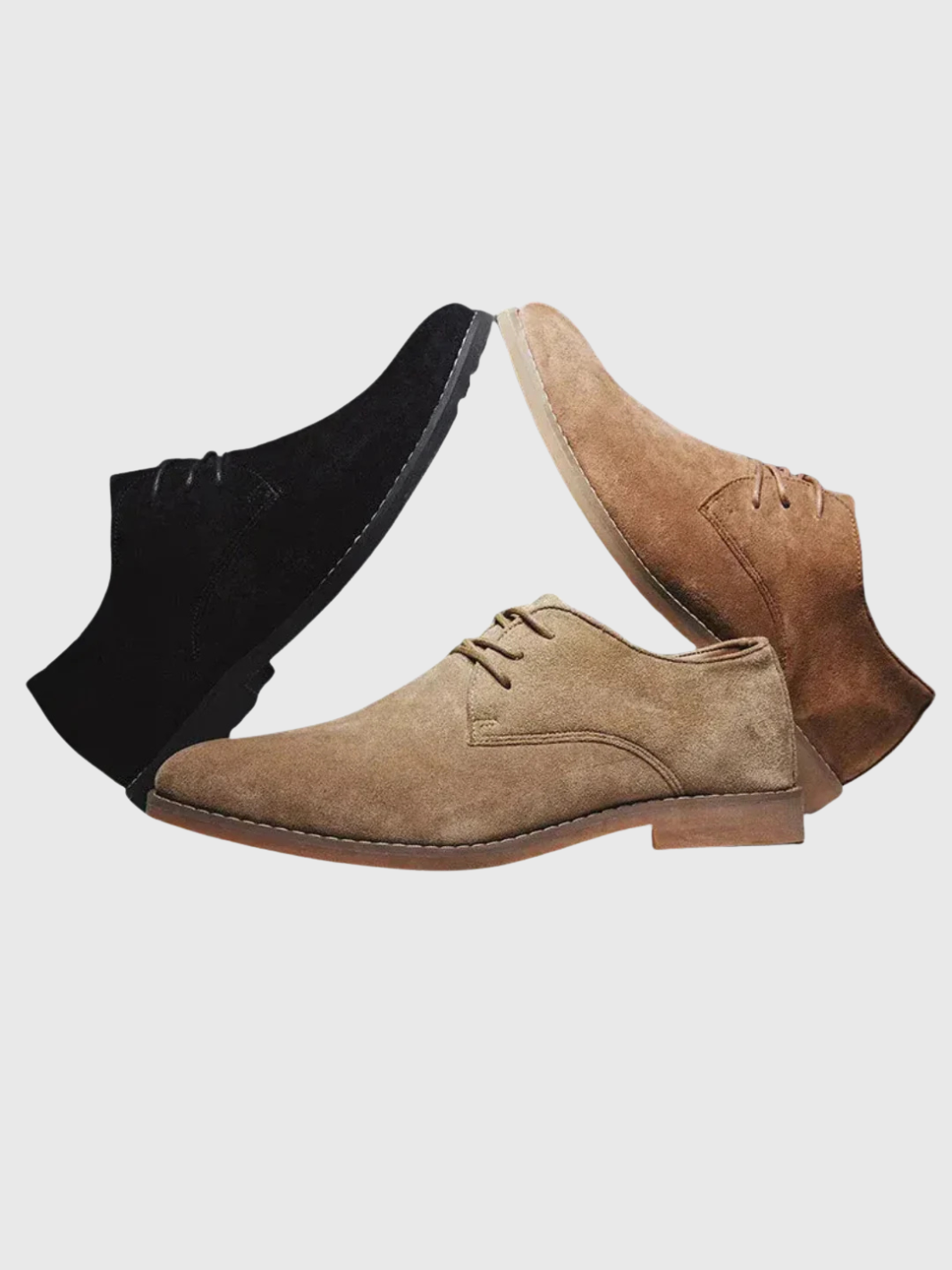 HELVIA - Chaussures homme type oxford en daim à lacets style classique habillé