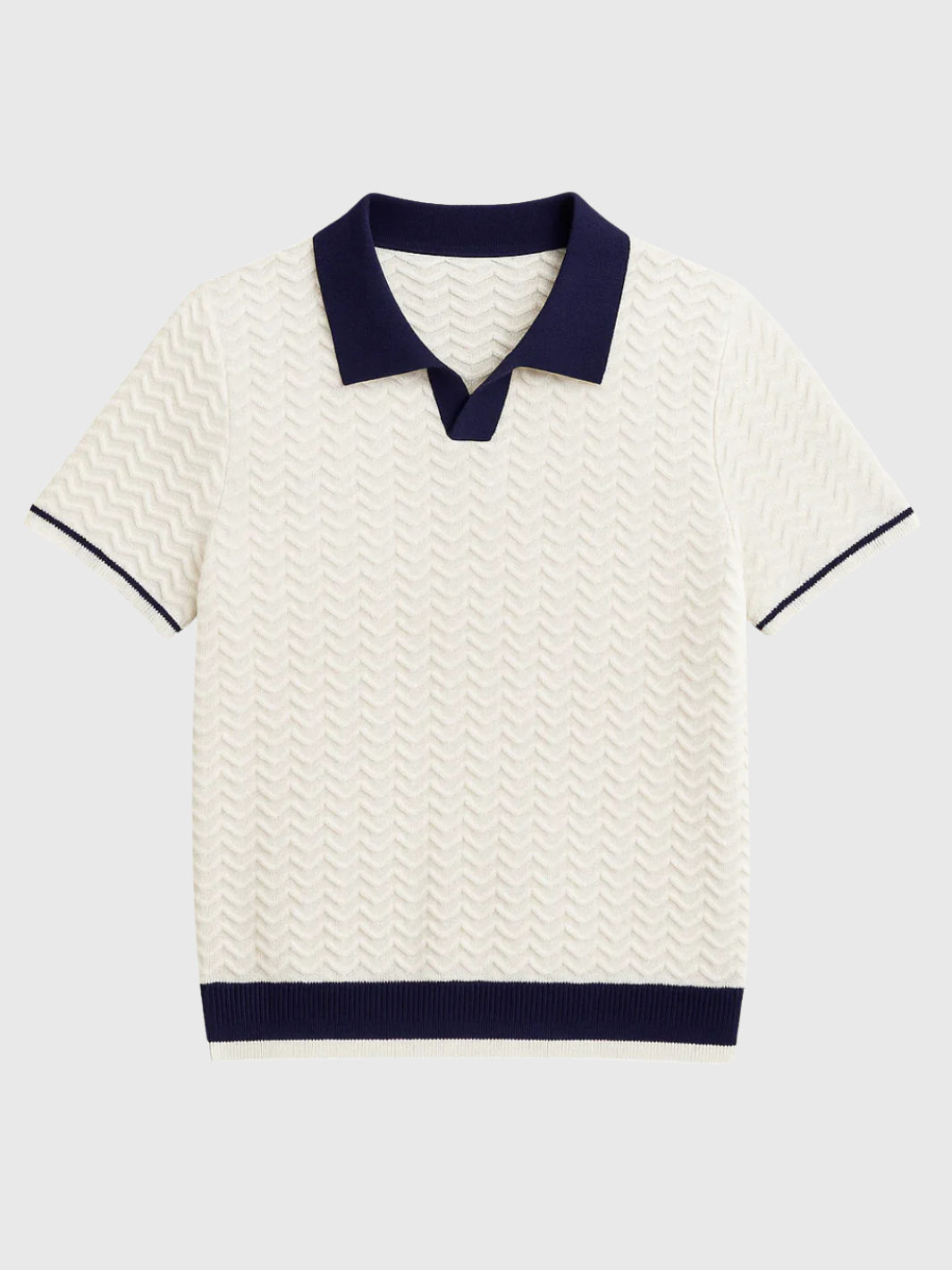 HELVIA - Polo Homme Maille Texturée – Style Rétro Contrasté