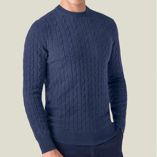 Pull en Maille Torsadée pour Hommes | Confort Douillet en Cachemire