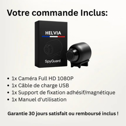 Caméra WiFi HD 1080P Compacte – Surveillance Connectée avec Vision Nocturne | Helvia