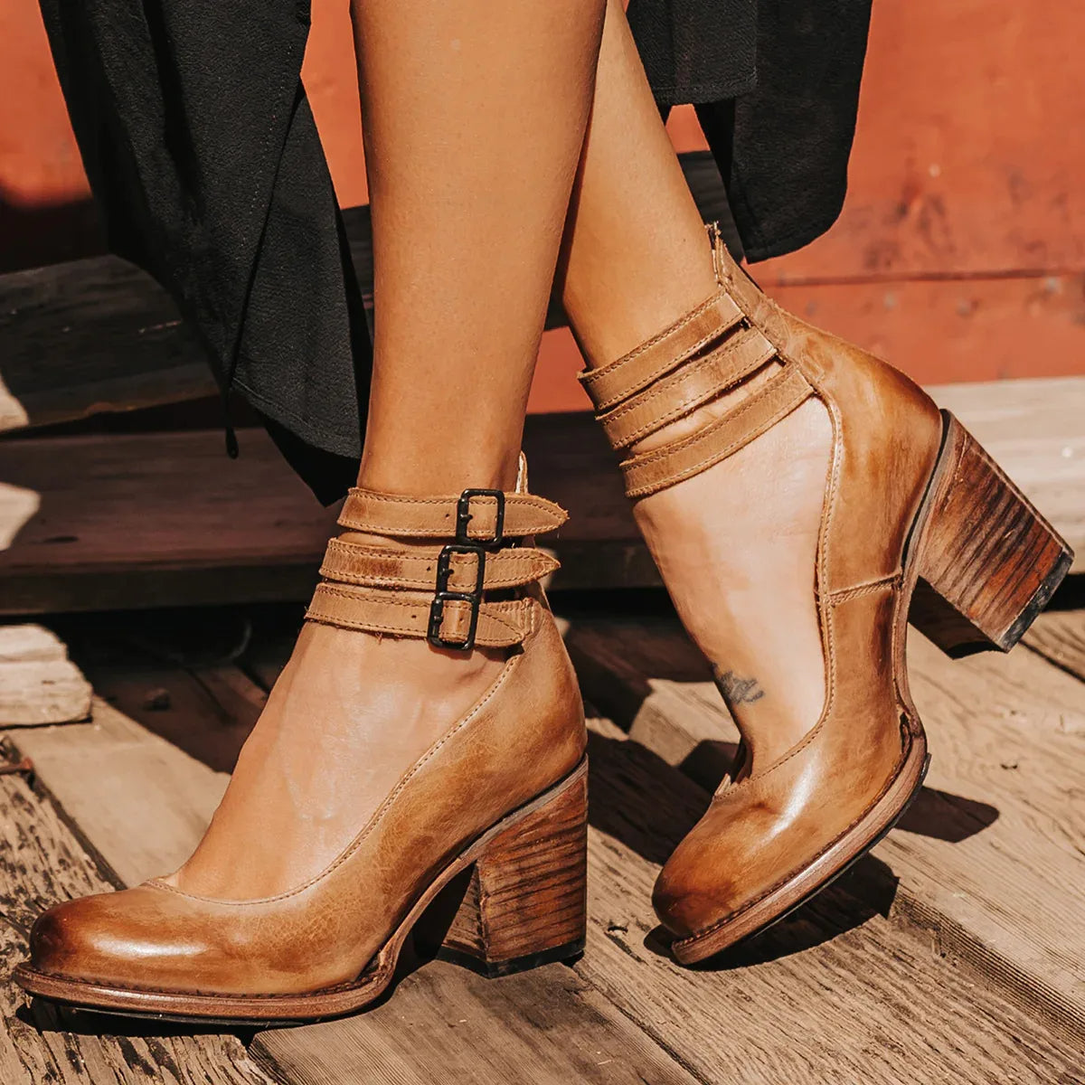 Pompes à Talons Épais Vintage | Élégance et Confort au Quotidien