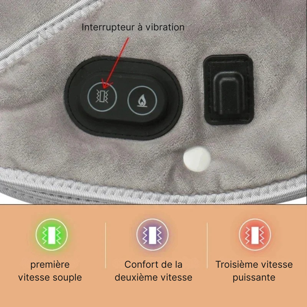 Coussin chauffant USB en velours - 3 températures, douce vibration