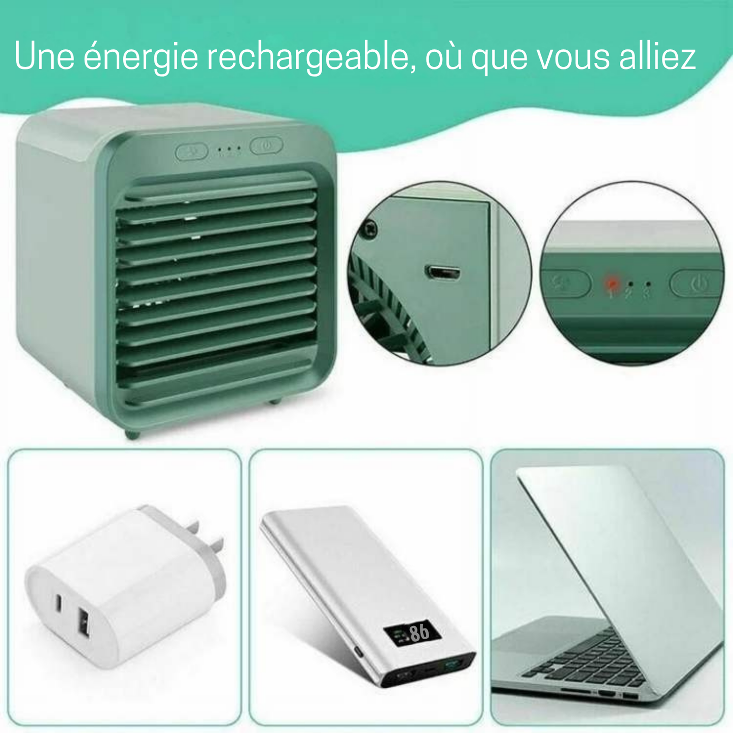 Mini Climatiseur Portable – Fraîcheur Immédiate Où Que Vous Soyez