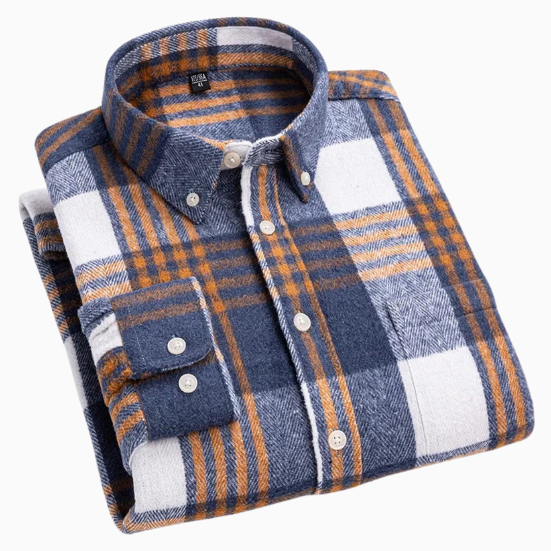 Chemise Homme à Carreaux – Style Flanelle Manches Longues
