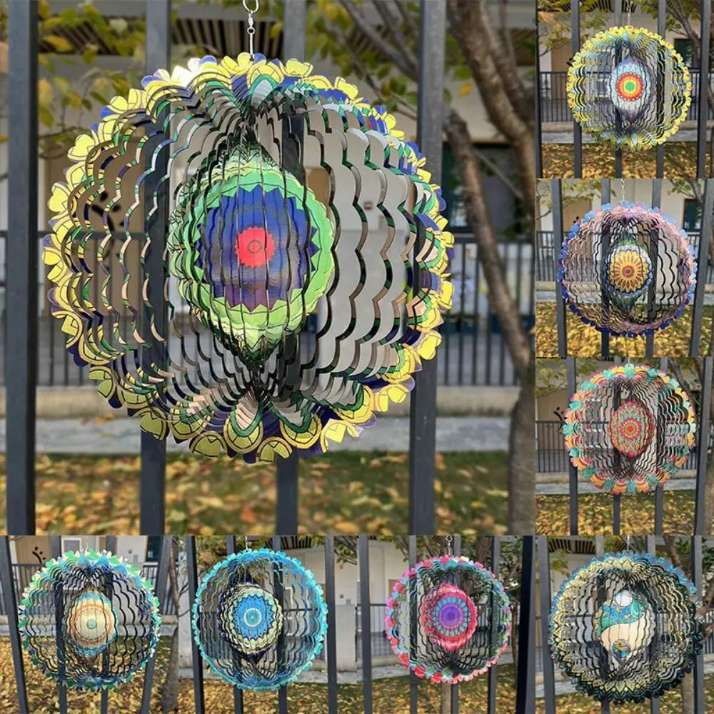 Windgong 3D pour Jardin | Décor Résistant aux Intempéries et Apaisant