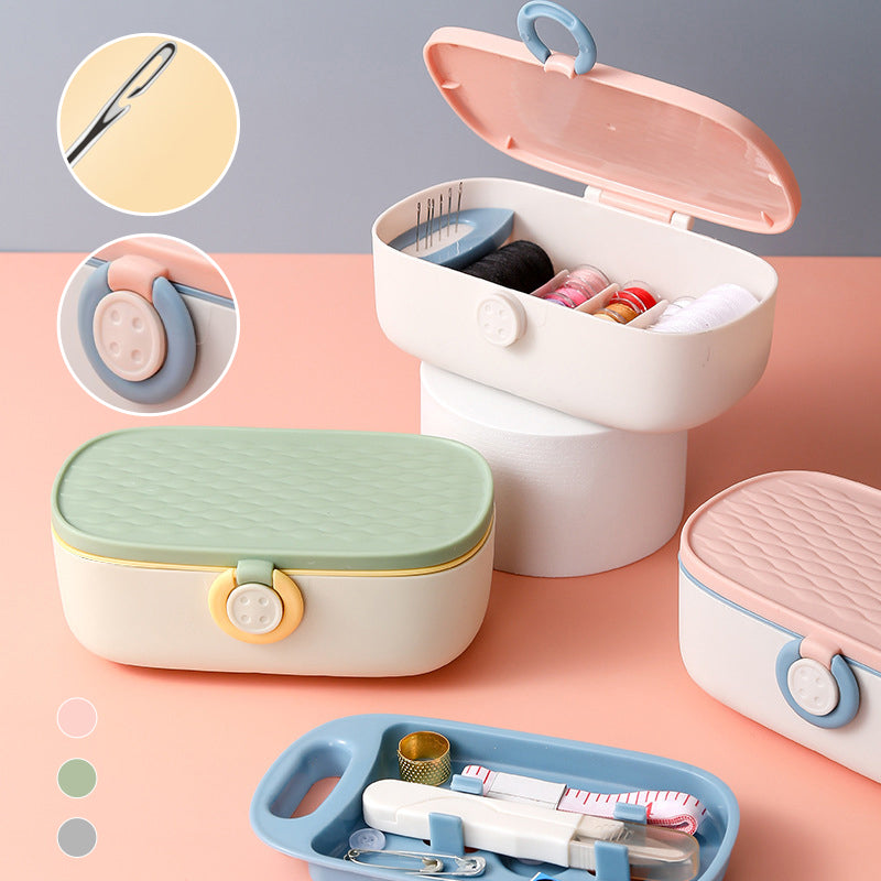 en-Un-Coffret de Couture avec Bouton et Dé à Coudre