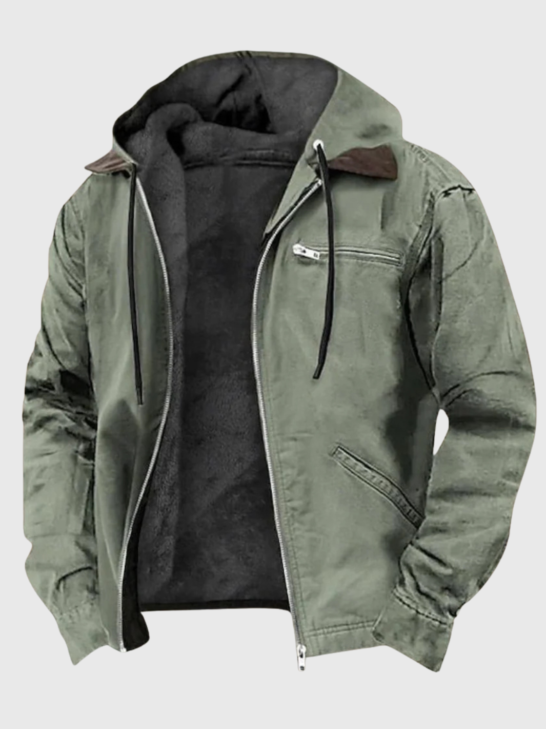 Helvia - Hoodie zippé pour homme en brun confortable et tendance