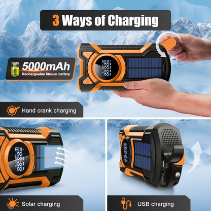 Radio d'Urgence Multifonctionnelle | Idéale pour Camping et Situations d'Urgence