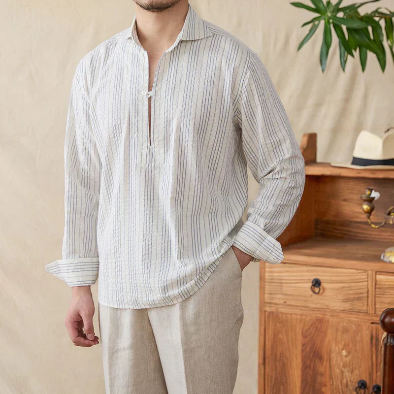 Chemise Habillée en Coton Rayé | Élégance Classique et Confort Optimal