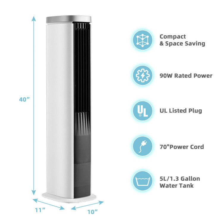 Refroidisseur d'Air 3-en-1 Compact | Ventilateur Portable avec Minuteur Réglable