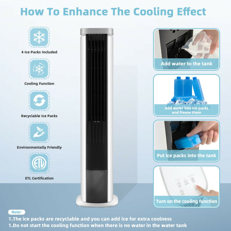 Refroidisseur d'Air 3-en-1 Compact | Ventilateur Portable avec Minuteur Réglable