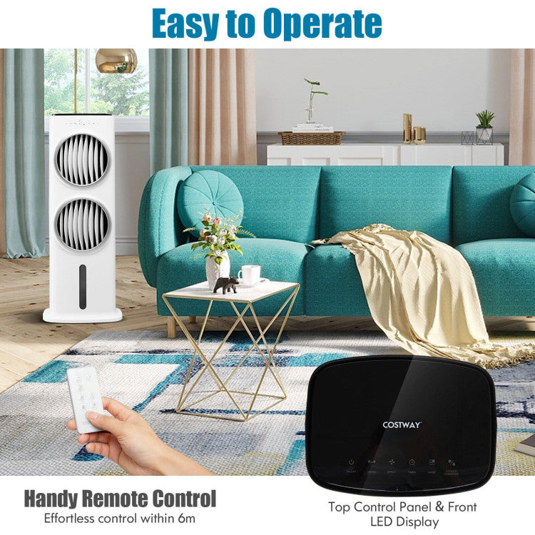Refroidisseur d'Air Évaporatif Télécommandé | Confort Personnalisé avec Minuterie de 15 Heures
