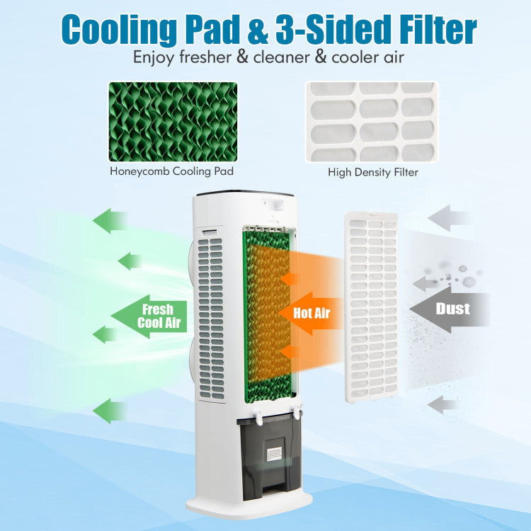 Refroidisseur d'Air Évaporatif Télécommandé | Confort Personnalisé avec Minuterie de 15 Heures