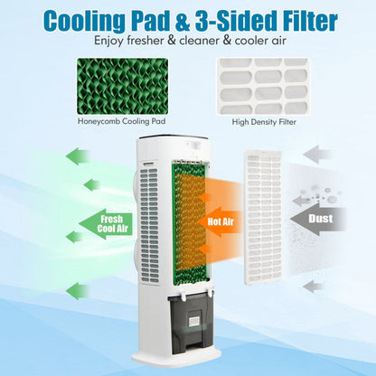 Refroidisseur d'Air Évaporatif Télécommandé | Confort Personnalisé avec Minuterie de 15 Heures