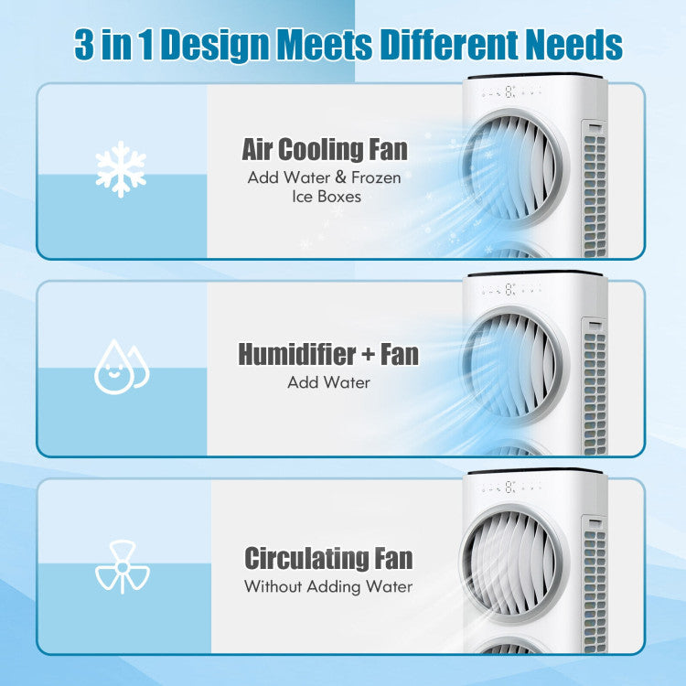 Refroidisseur d'Air Évaporatif Télécommandé | Confort Personnalisé avec Minuterie de 15 Heures