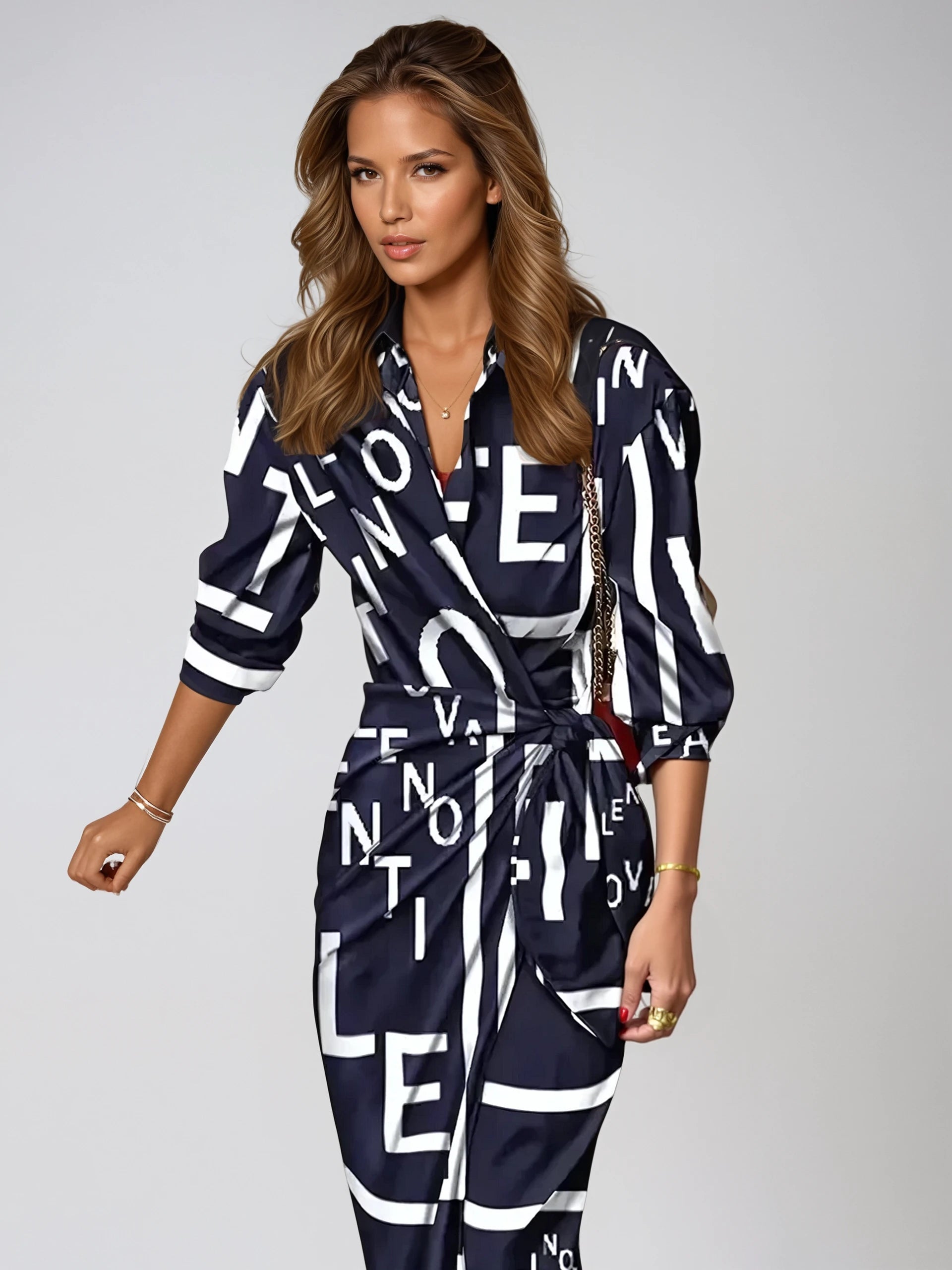 Robe Maxi Élégante Imprimé Abstrait | Style Chic et Confort Optimal
