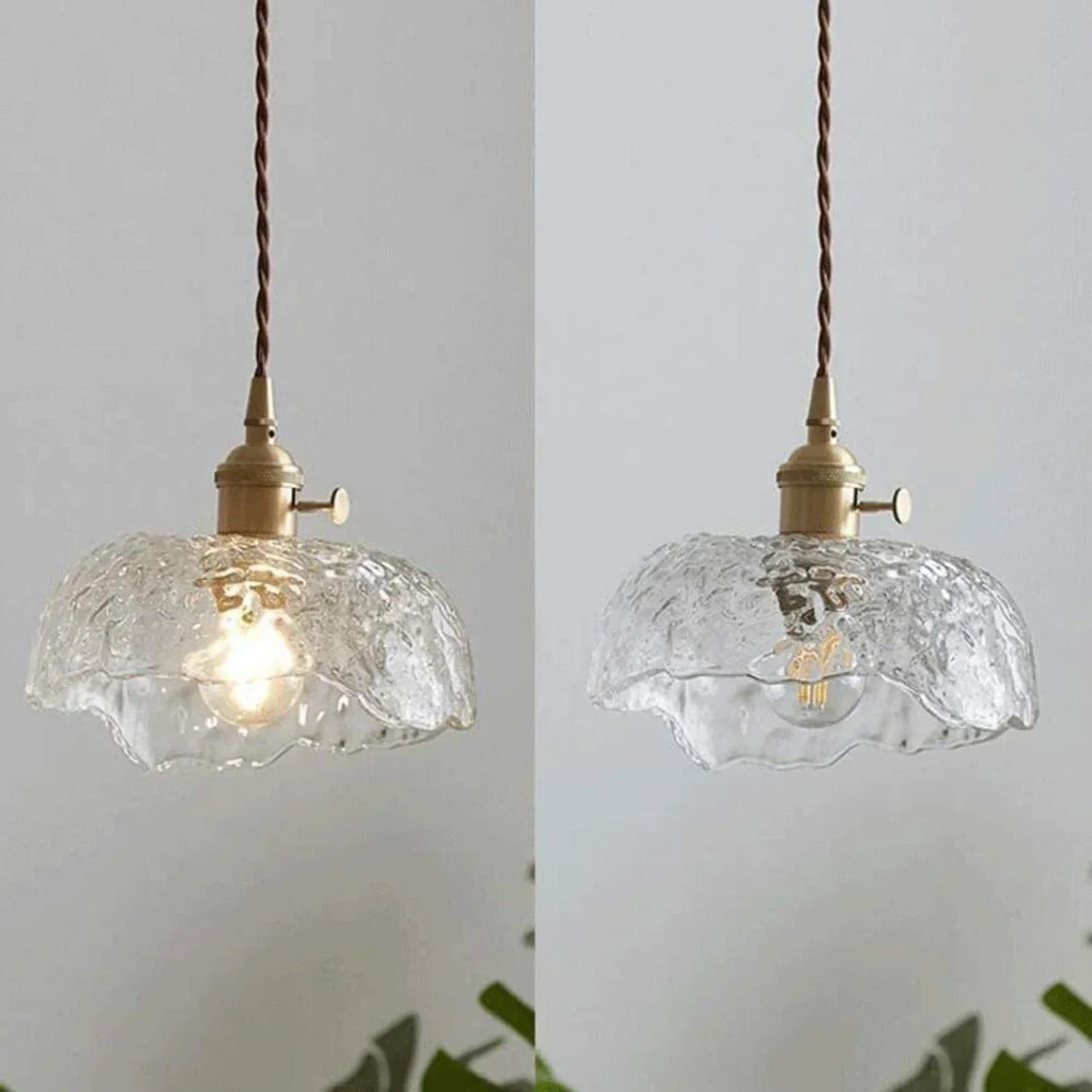 Lampe Suspendue en Laiton et Verre | Élégance Moderne et Installation Facile