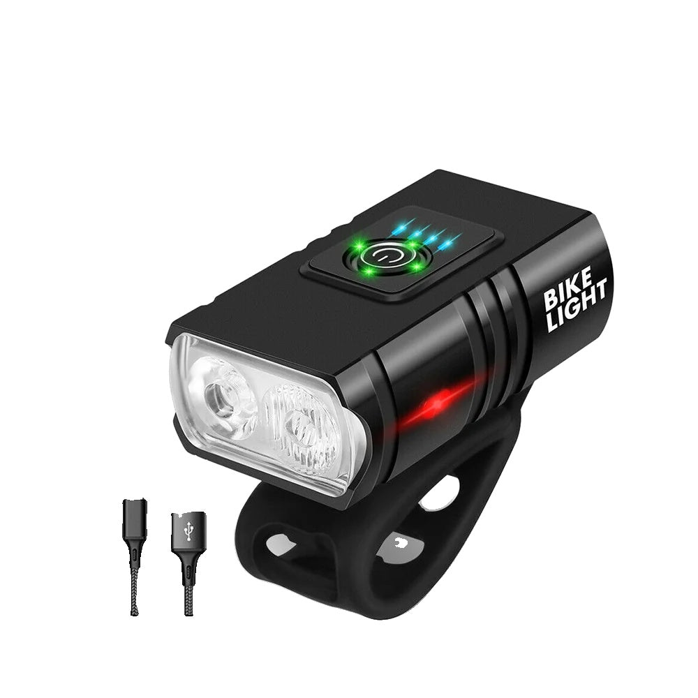 Lumières de Vélo Rechargeables USB | 1500 Lumens et 6 Modes de Sécurité