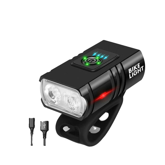 Lumières de Vélo Rechargeables USB | 1500 Lumens et 6 Modes de Sécurité