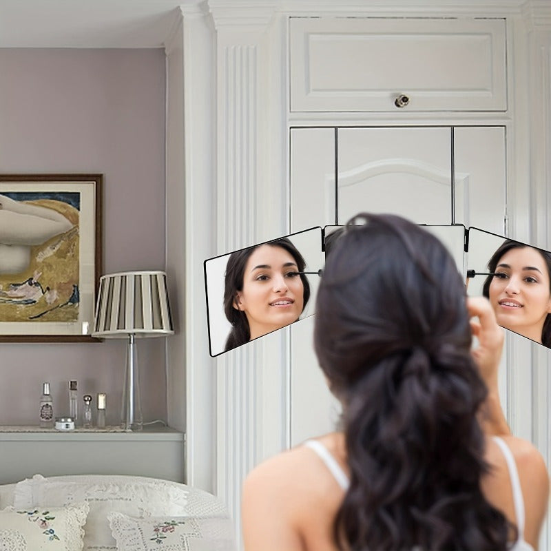 Miroir Rotatif à 3 Faces | Visibilité Complète pour Coiffage Parfait