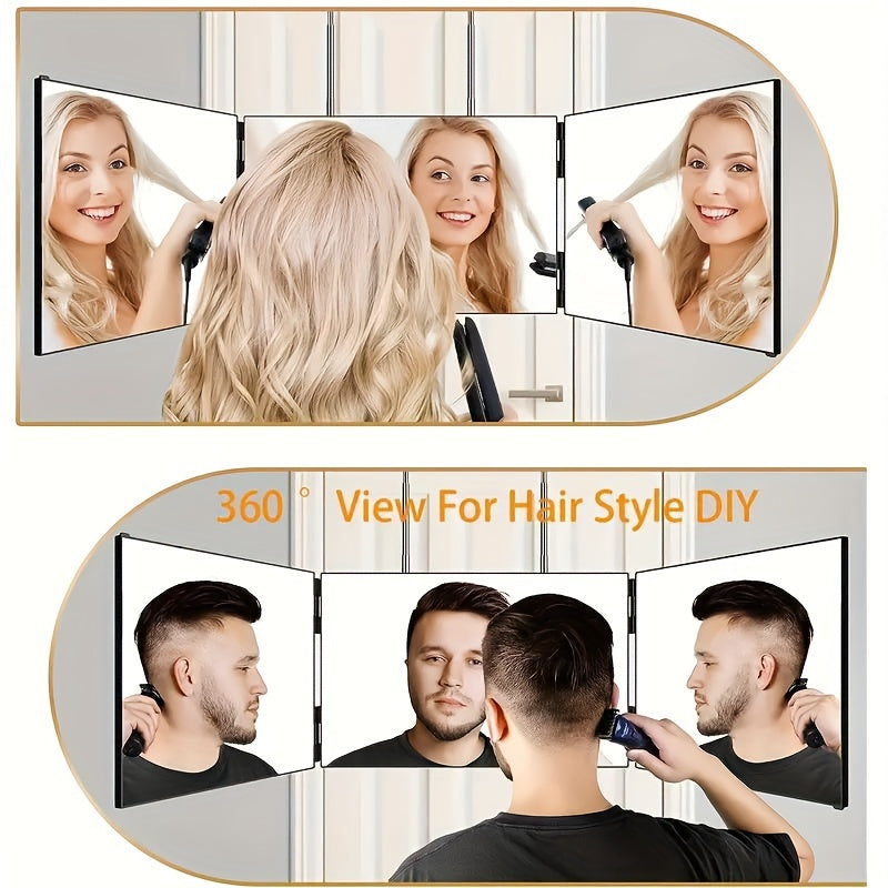 Miroir Rotatif à 3 Faces | Visibilité Complète pour Coiffage Parfait