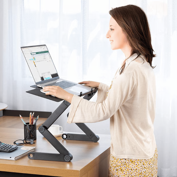 Support pour Ordinateur Portable Ergonomique | Rotation à 360° et Ajustabilité Optimale