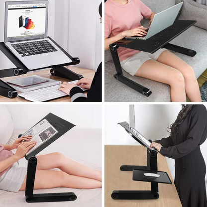 Support pour Ordinateur Portable Ergonomique | Rotation à 360° et Ajustabilité Optimale