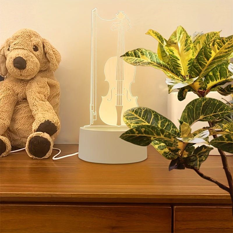Lampe Sphérique Élégante en Acrylique | Effet 3D de Violoncelle Unique