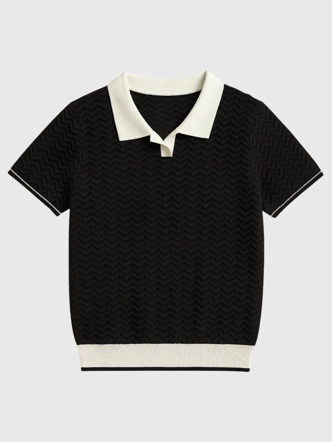 HELVIA - Polo Homme Maille Texturée – Style Rétro Contrasté